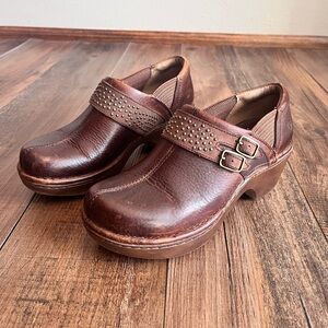 Ariat Brown Leather Clogs with Studded Strap